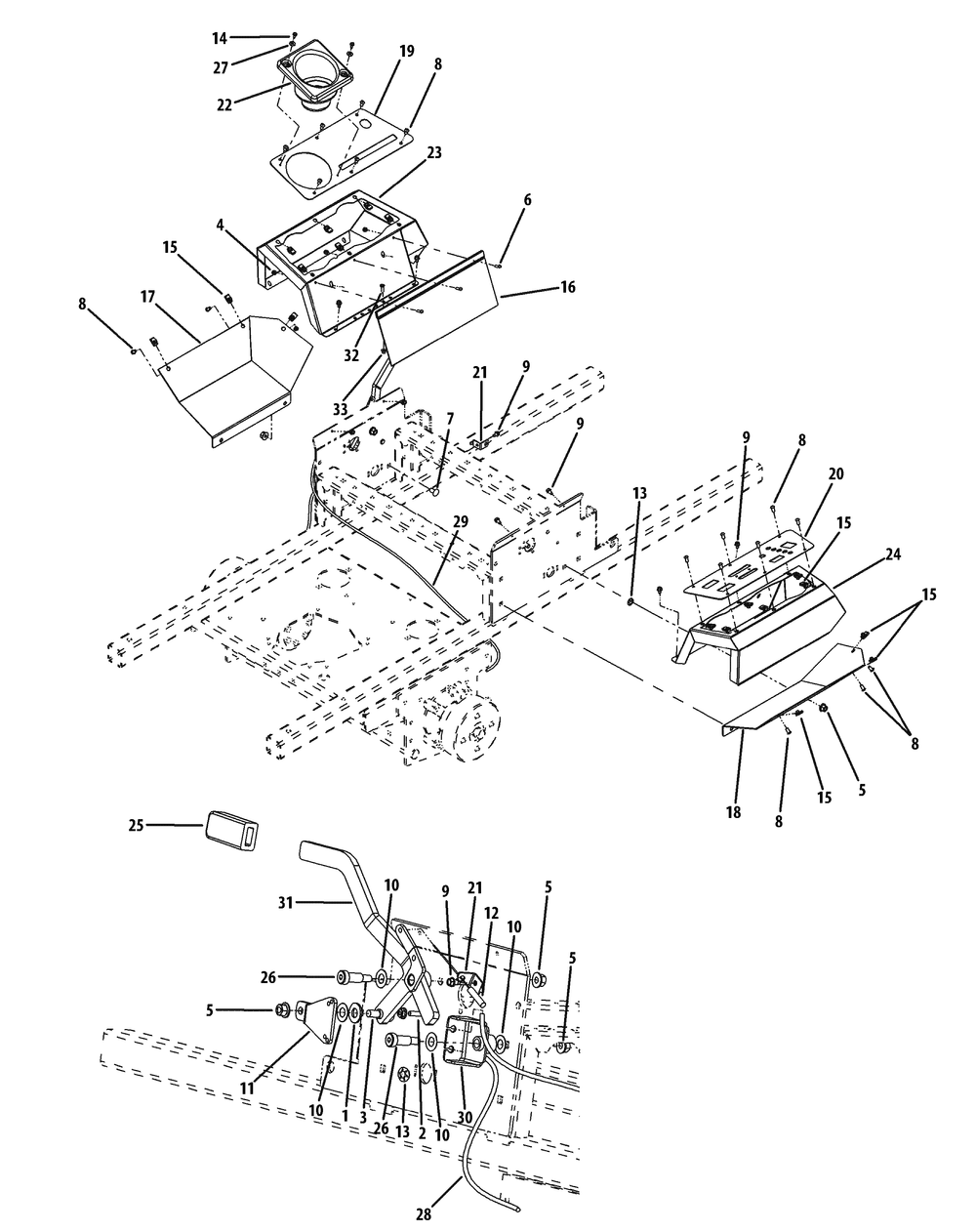 Brake Assembly Diagram and Parts List for M60-KW (53AI8CT6050-31HP-OHV)(2010) Cub Cadet Lawn Tractor